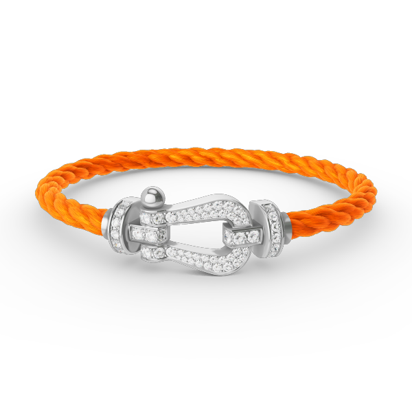 [AuraEcho]FORCE LARGE HORSESHOE FULL DIAMOND BRACELET SILVER